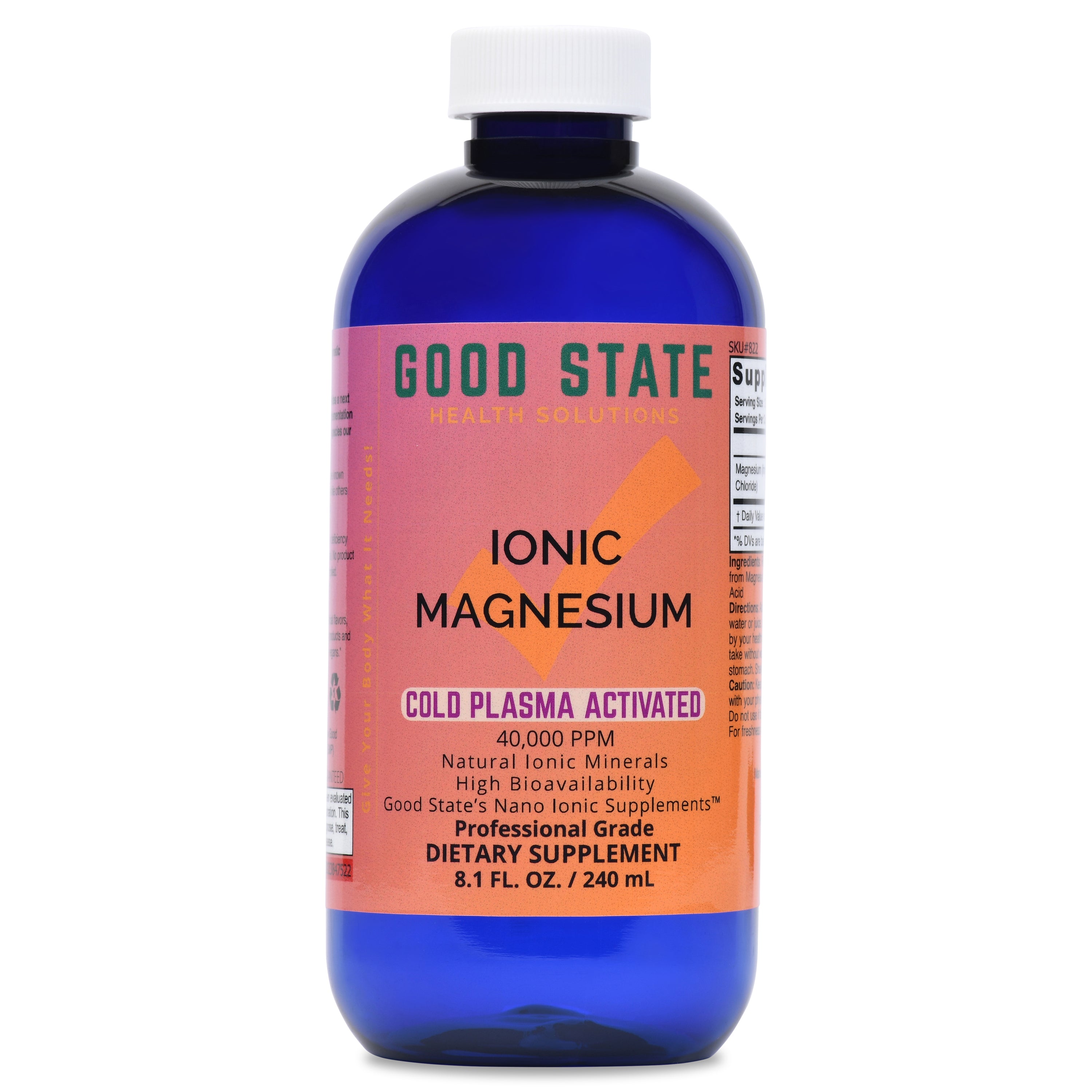 Cold PlasmaActivated Liquid Ionic Magnesium 100 mg per serving Good State