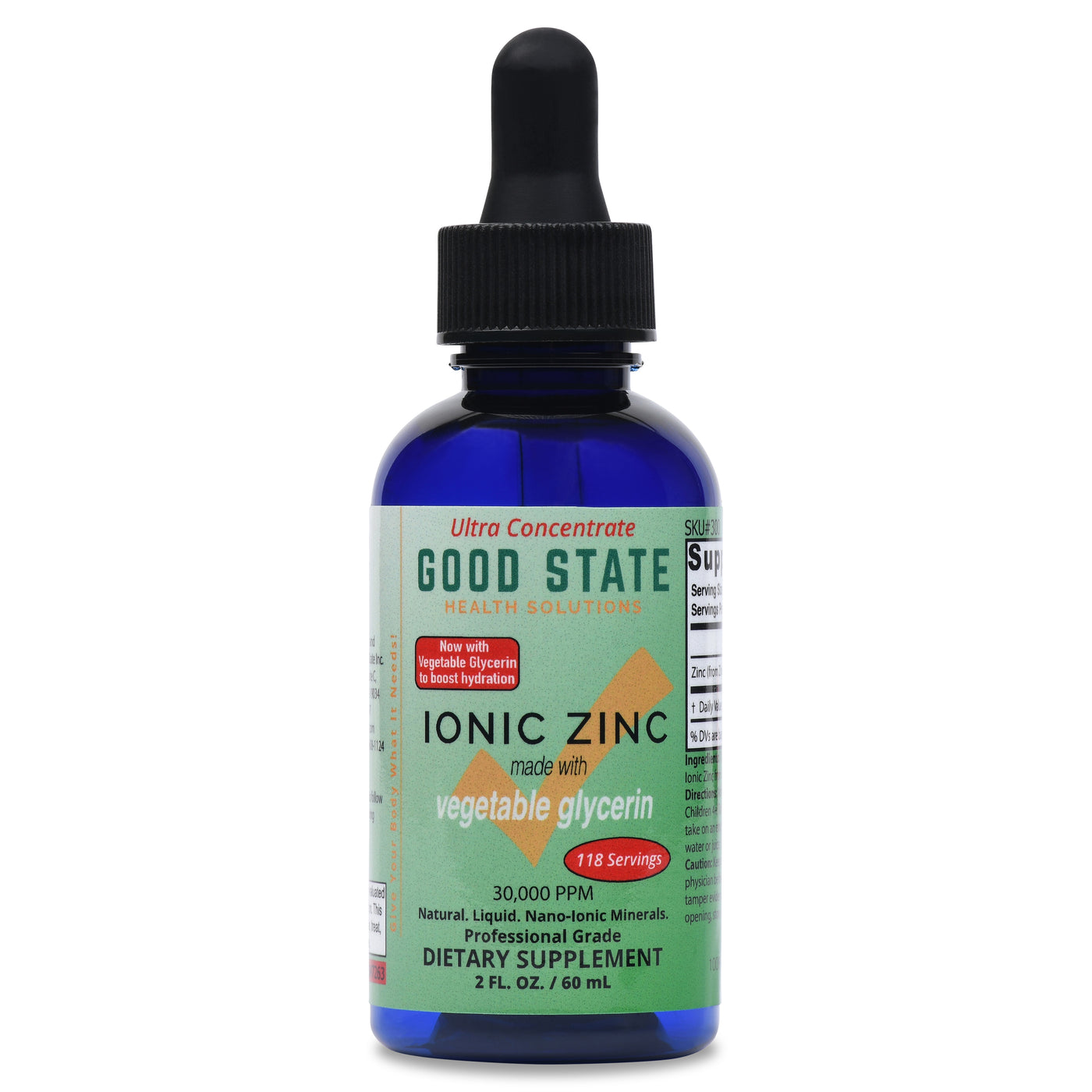 Ultra Concentrate Liquid Ionic Zinc Supplement | PET Bottle | Made with Glycerin / VG