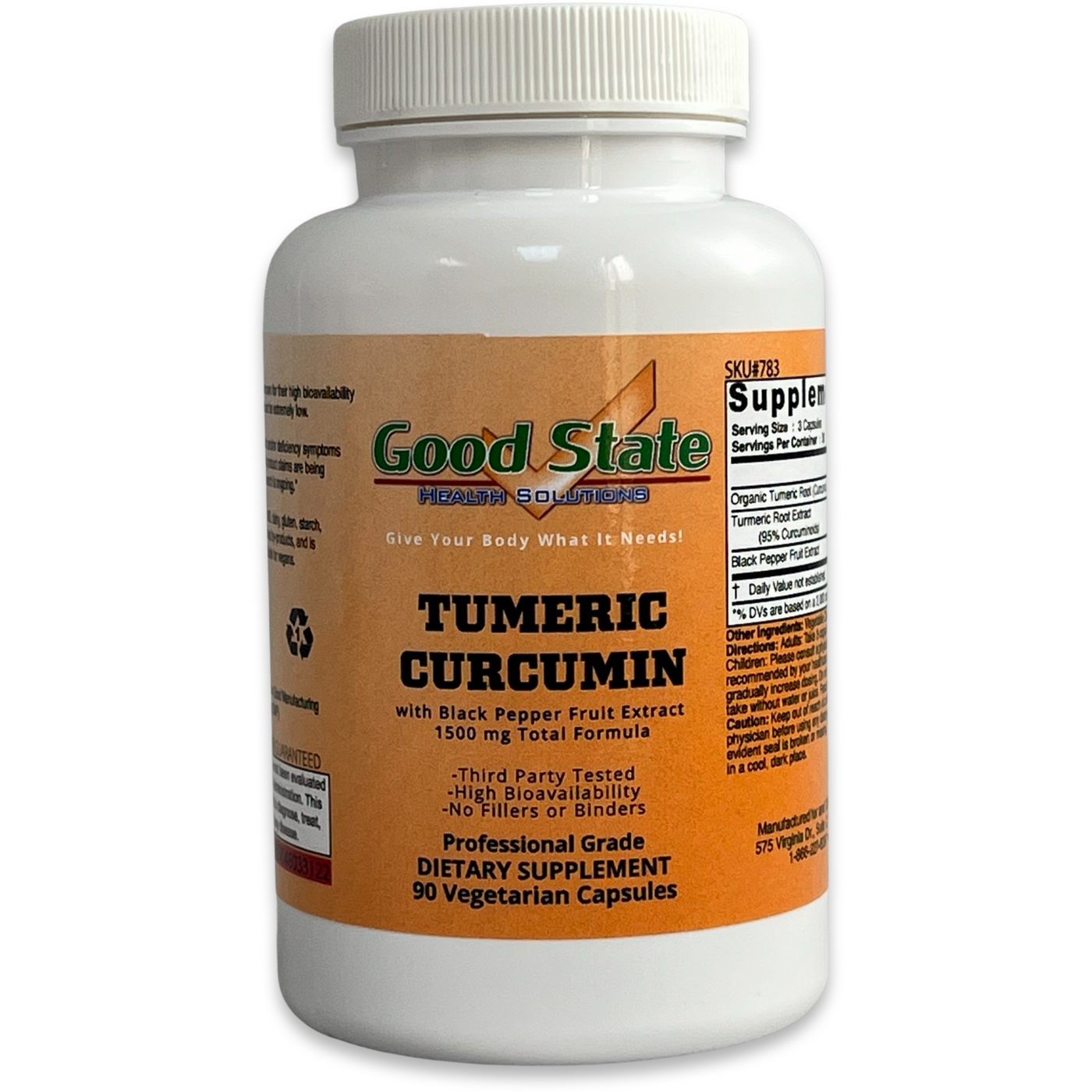 Turmeric Curcumin with Black Pepper Extract 1500mg - Natural Joint Support with 95% Standardized Curcuminoids & Black Pepper Extract for Ultra High Absorption & Potency - Non GMO - Gluten Free - 90 Capsules