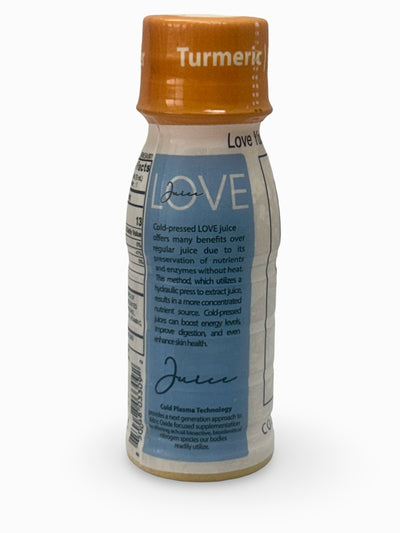 LOVE Juice Cold-Pressed Shot with Cold Plasma Water – Turmeric, Ginger, Lemon