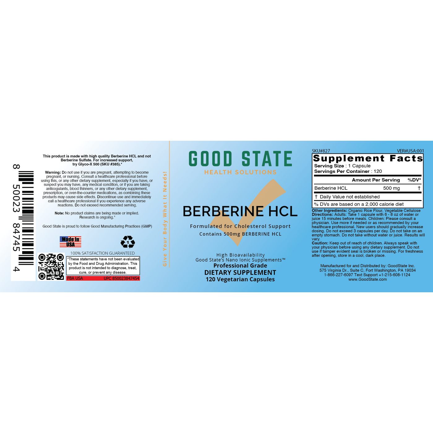 Berberine HCL 500MG