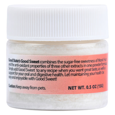 Good Sweet | Sugar Free Sweeter from Monk Fruit | Erythritol | Xylitol | Organic Agave, Stevia 0.5 oz.