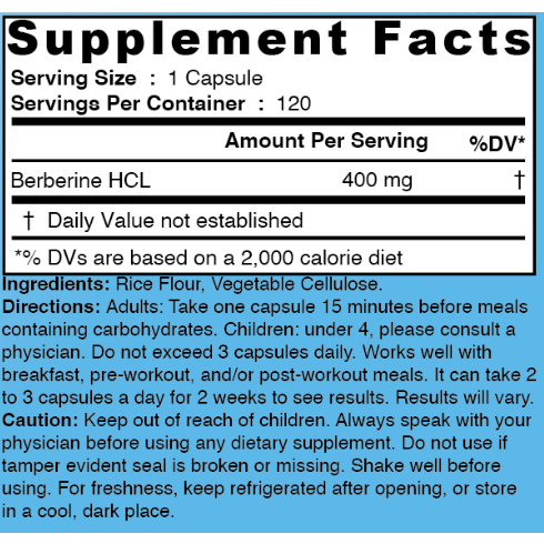 Berberine HCL 400 mg per Capsule (30P)