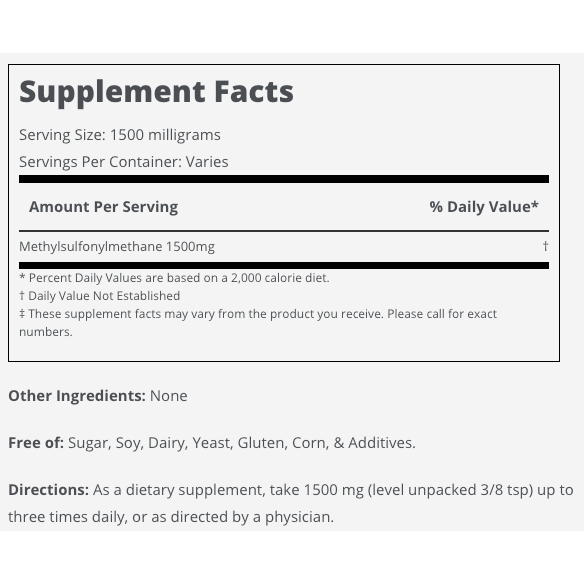Methylsulfonylmethane (MSM) 750mg (30P)