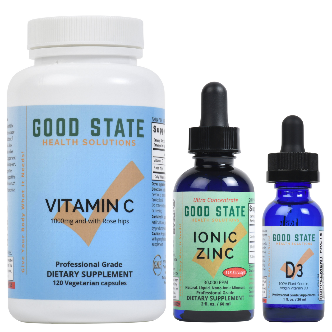 Immunity Bundle | Zinc Ultra Concentrate, D3, Vitamin C | Items #143, #676, #739